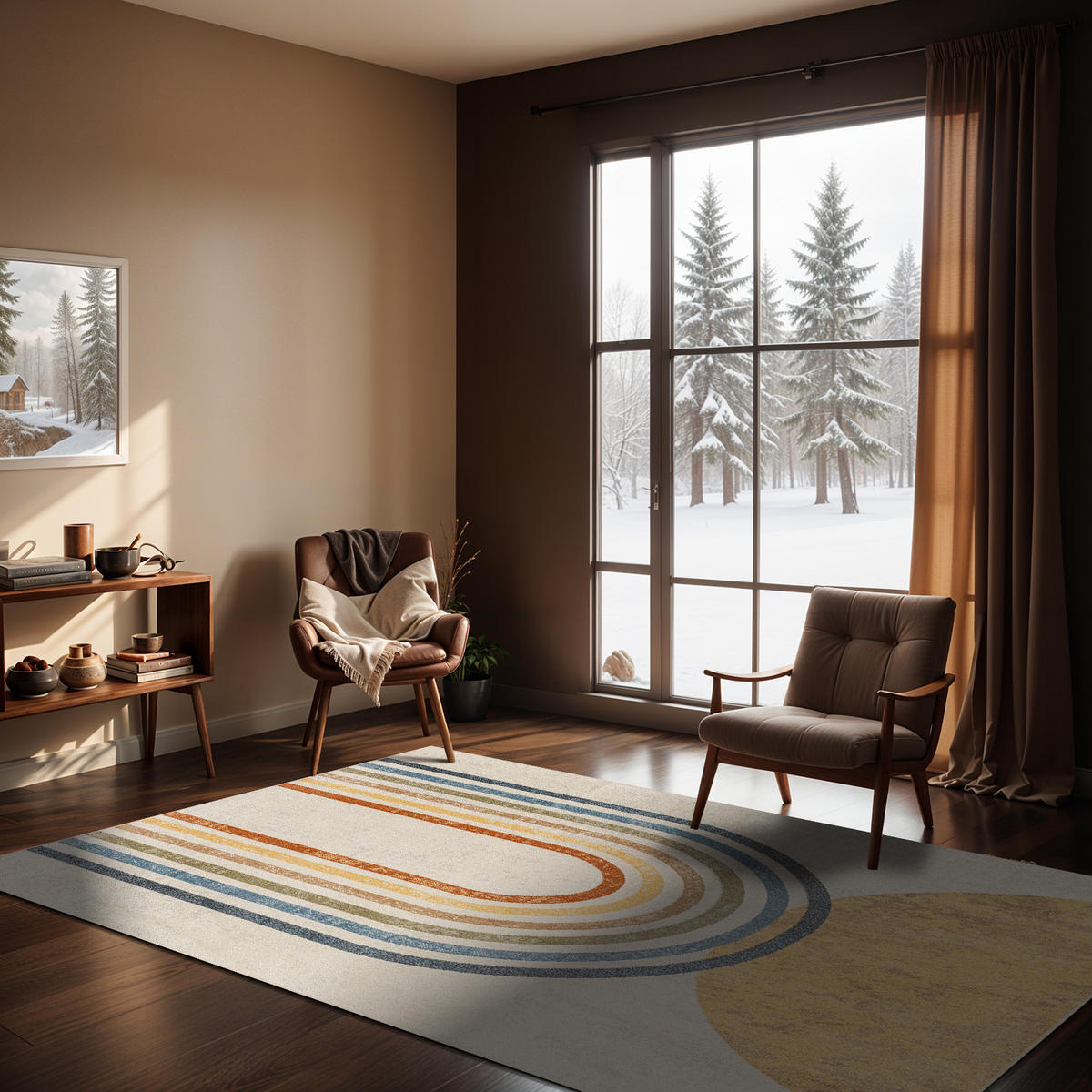 TEPPICH Maschinenwaschbar 160/213 cm Mehrfarbig - Multicolor, Naturmaterialien/Textil (160/213cm) - LIVABLISS