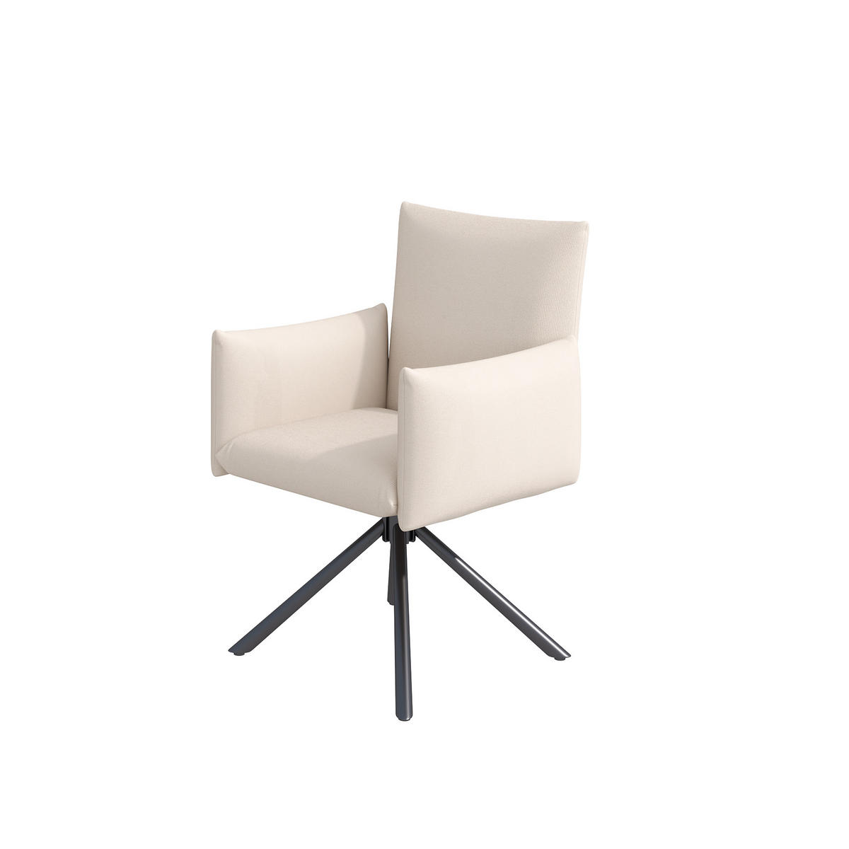 ESSZIMMERSTUHL 2er Set Drehstuhl Leinen Beige Lordosenstütze - Beige, Naturmaterialien (59.5/87/64cm) - FLIEKS