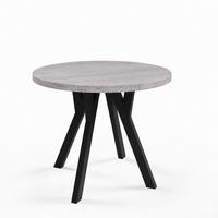 ESSTISCH ausziehbar rund 100-140 cm ATO Beton, Auszugstisch mit Einlegeplatte - Schwarz/Grau, Holzwerkstoff (100/100/77cm) - VENASI MÖBEL
