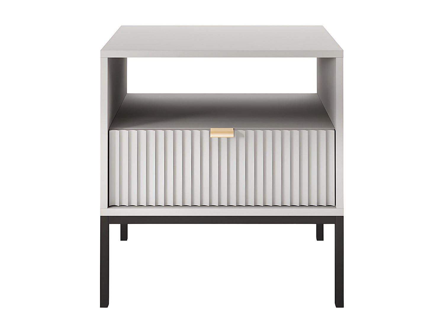 NACHTTISCH - 54 cm x 39 cm - Holz, Platte - Hellgrau - LIOUBA - Hellgrau, Holz (54/56/39cm) - Vente-Unique