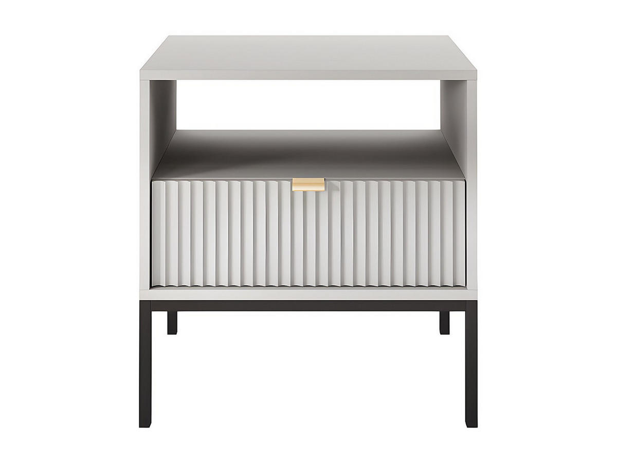 NACHTTISCH mit 1 Schublade & 1 Ablage - Grau - LIOUBA - Hellgrau, Holz (54/56/39cm) - Pascal Morabito