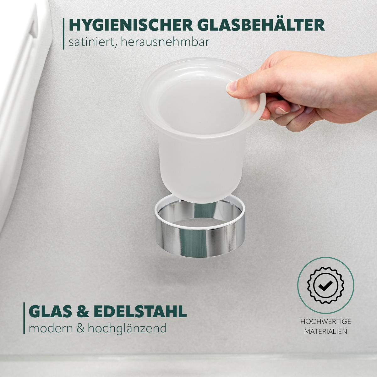 WC-GARNITUR LUCENTE, Edelstahl verchromt - Chromfarben, Metall (11.5/35/14.5cm) - bremermann