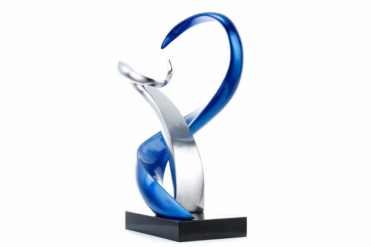 SKULPTUR Blau 45/63 cm - Blau/Silberfarben, Stein (8.55/63/28cm) - KUNSTLOFT
