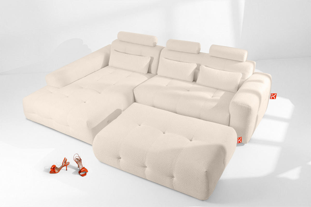POLSTERMÖBELSET ALIGRA, 2-tlg, Hellbeige - Beige, Holz/Holzwerkstoff (290/90/191cm) - KONSIMO®