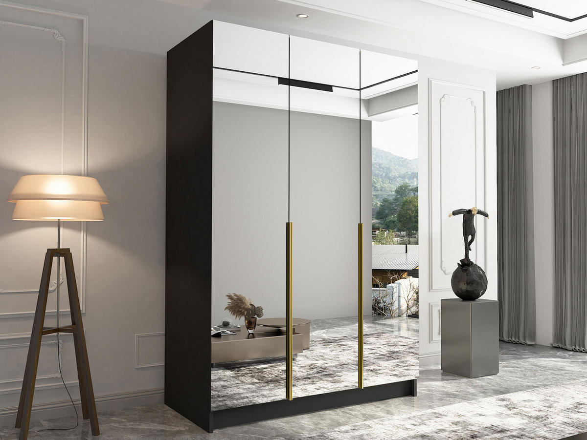 KLEIDERSCHRANK Calia III - Goldfarben, Holzwerkstoff/Metall (150/215/58cm) - MIRJAN24