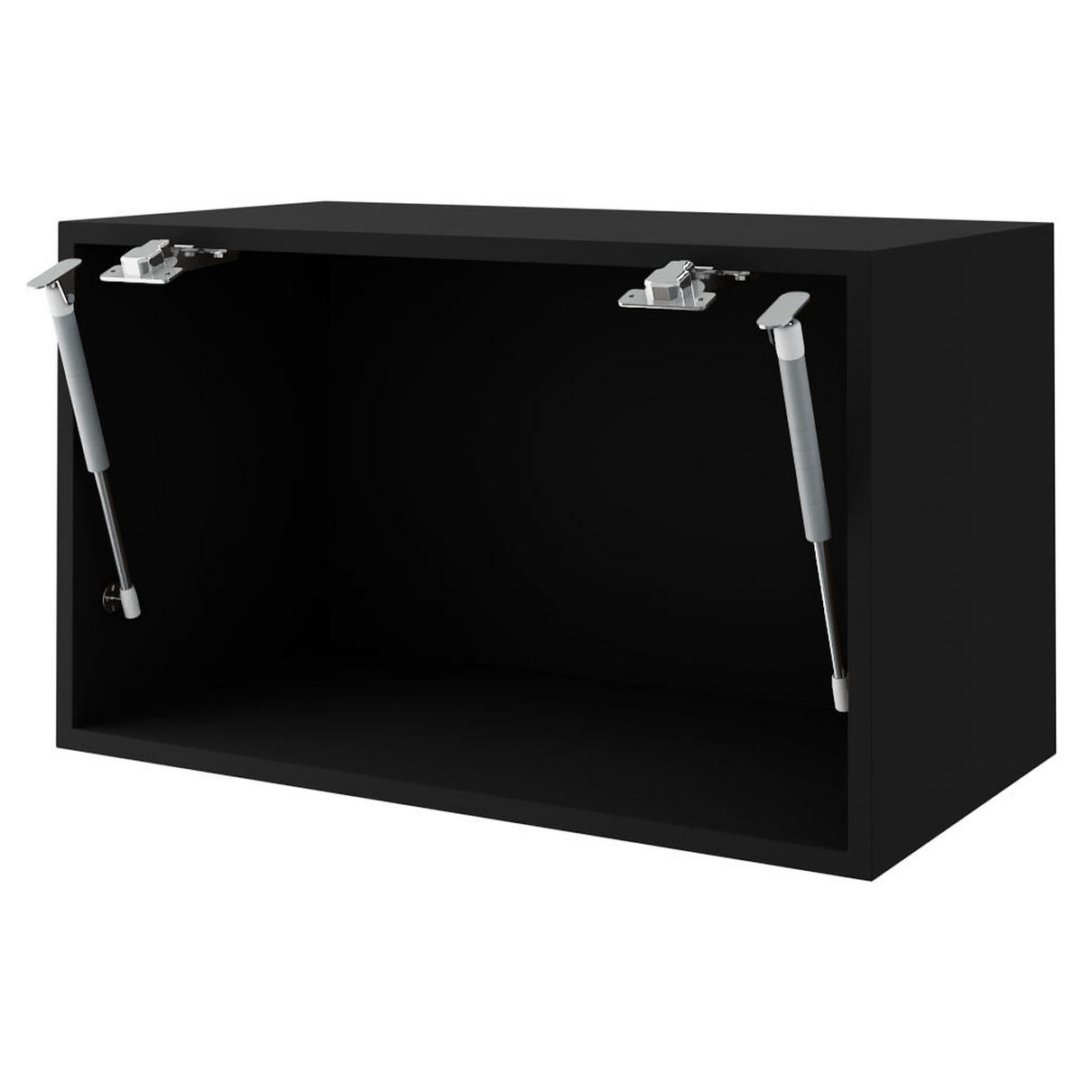 KLAPPHÄNGESCHRANK Essen W4BS/60/LAM Graphit Hochglanz / Schwarz Matt 60 / 32,5 / 36cm - Schwarz/Graphitfarben, Holz/Holzwerkstoff (60/36/32.5cm) - Feldmann-Wohnen