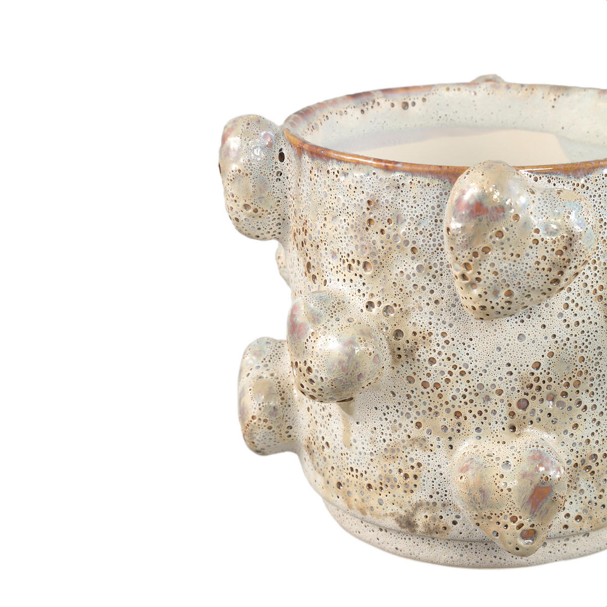 TOPF Valentin Beige 22/21.5/17cm - Beige, Keramik (17cm) - PTMD Collection