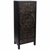 SCHRANK aus Holz 50x35x121 cm - Schwarz, Holz (50/121/34cm) - Wanderlust