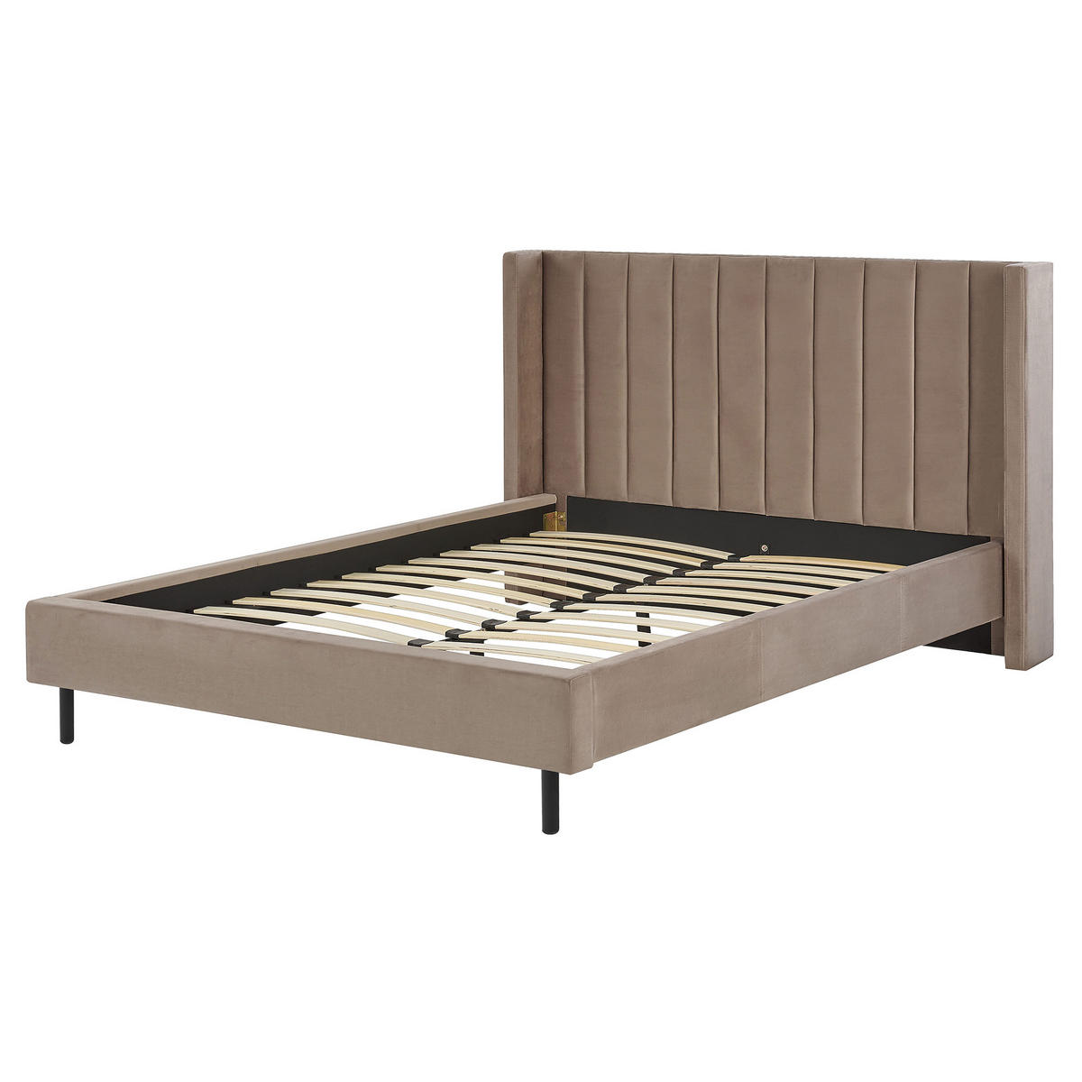 BETT mit Lattenrost 160x200 cm Beige Villette - Taupe, Textil (160/200cm) - Beliani