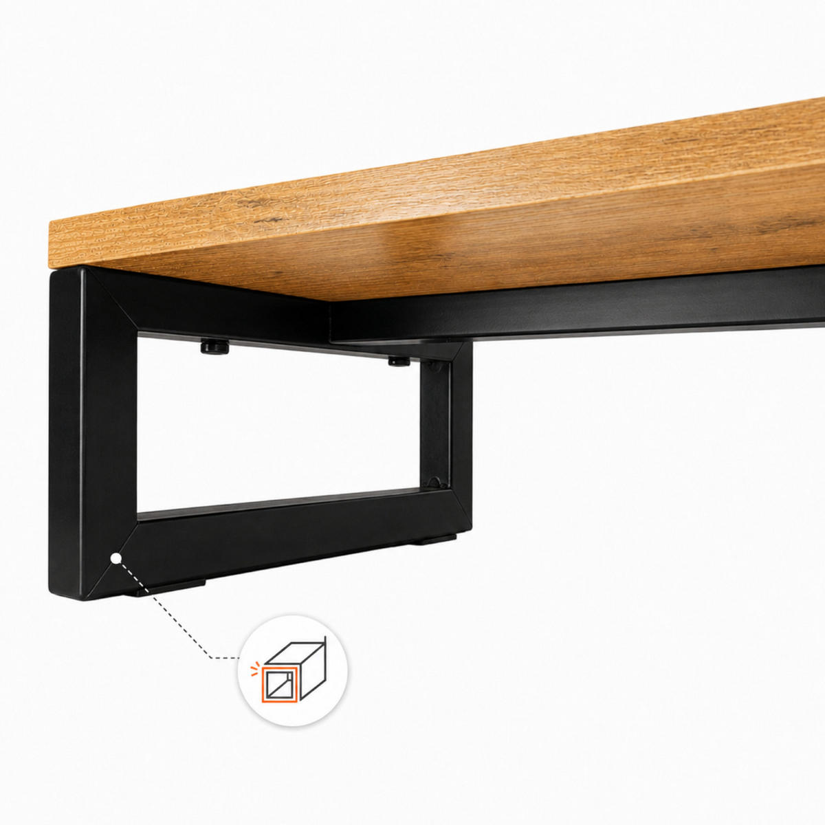 MONITORSTÄNDER MDF Metall Eiche Schwarz 90 x 20 x 10 cm erhöhte Ablage - Eichefarben, Holzwerkstoff (20/90/10cm) - Begryf