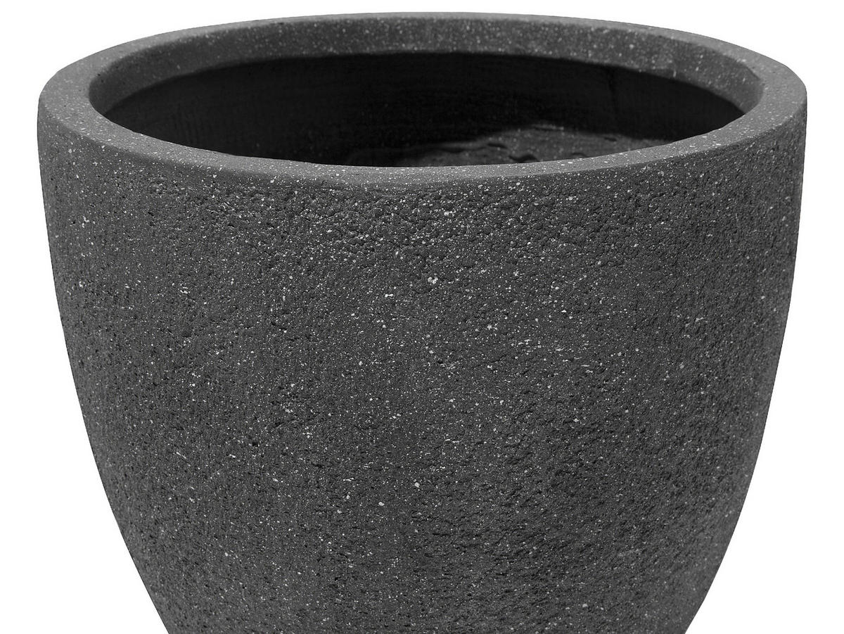 BLUMENTOPF graphitgrau rund 36/36/32 cm Kannia - Grau, Naturmaterialen (32cm) - Beliani