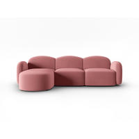 ECKSOFA links Blair aus Samt lachs 4 Sitzplätze - Pink, Textil (155/272cm) - Micadoni
