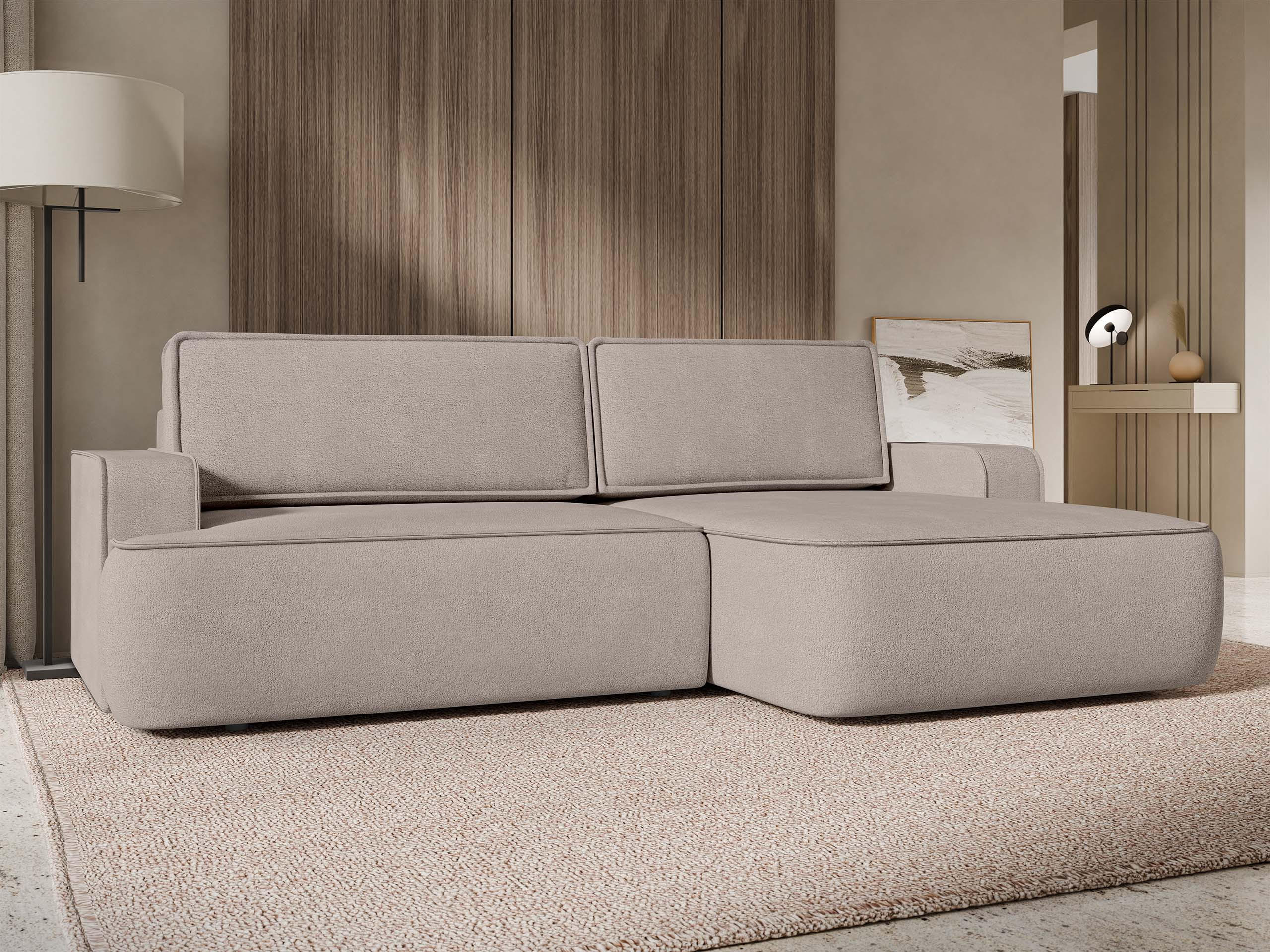 ECKSOFA Mono, Seite: Rechts - Creme/Schwarz, Holz/Kunststoff (260/168cm) - MIRJAN24
