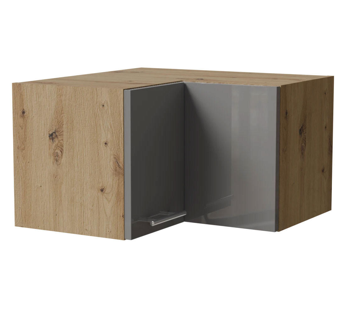Feldmann-Wohnen Eckhängeschrank Grau, Eiche Artisan 60x36x60 cm