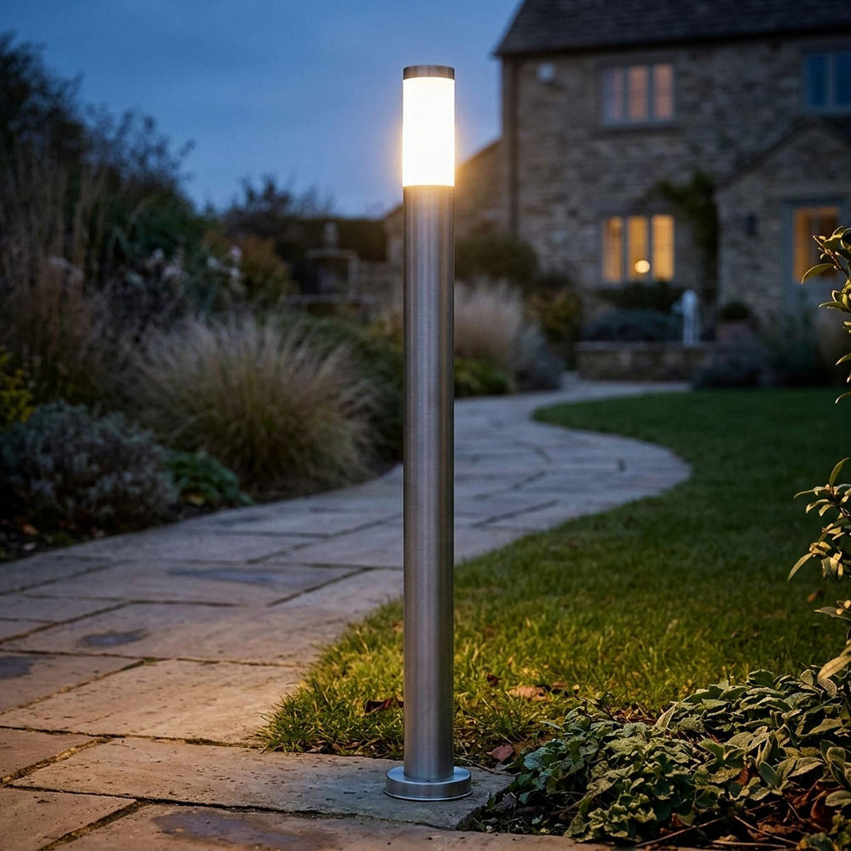 LED WEGELEUCHTE Silber Opal - Silberfarben, Metall (7.5/7.5/110cm)