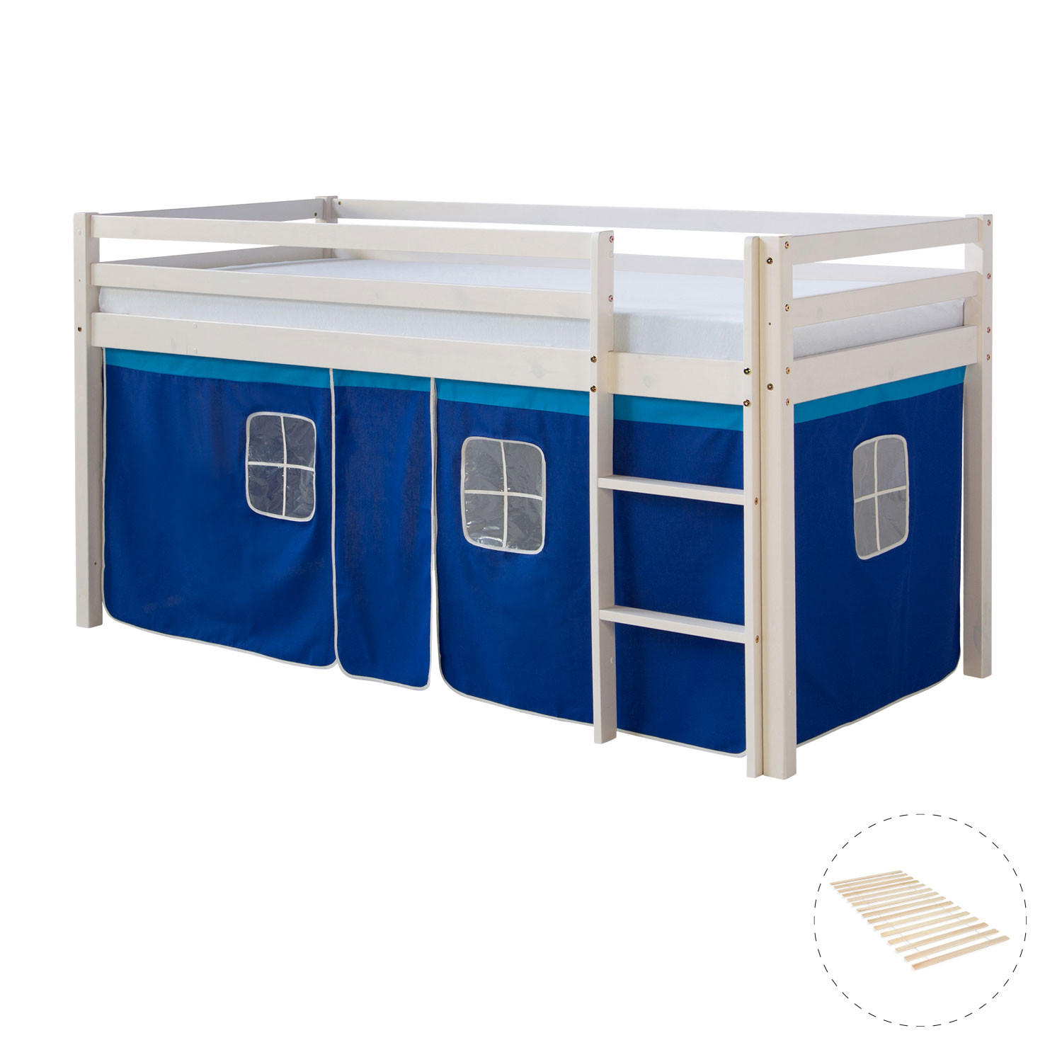 HOCHBETT Lattenrost 90/200 cm Blau - Blau/Weiß, Holz - Homestyle4u