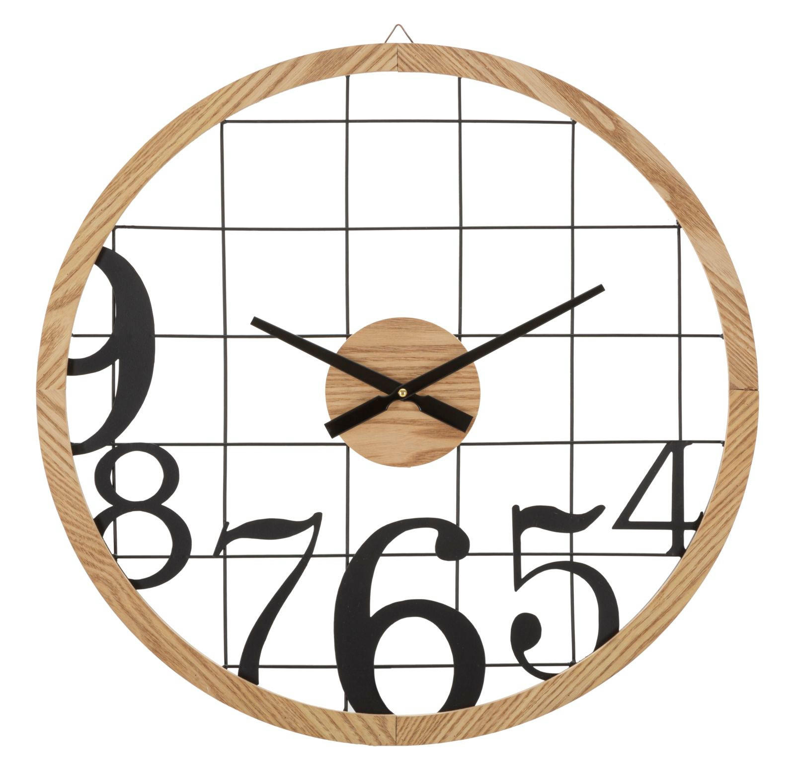 Mauro Ferretti Wanduhr Schwarz, Braun 60x60x2.5 cm
