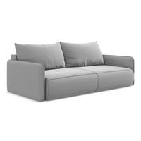 3-SITZER SOFA mit Schlaffunktion Samt Stoff Grau - Schwarz/Grau, Kunststoff/Textil (216/86/105cm) - Makamii
