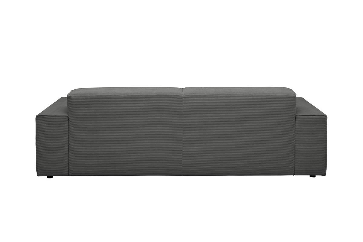SOFA RANI Anthrazit Cord - Anthrazit/Schwarz, Kunststoff/Textil (256/71/101cm) - KAWOLA