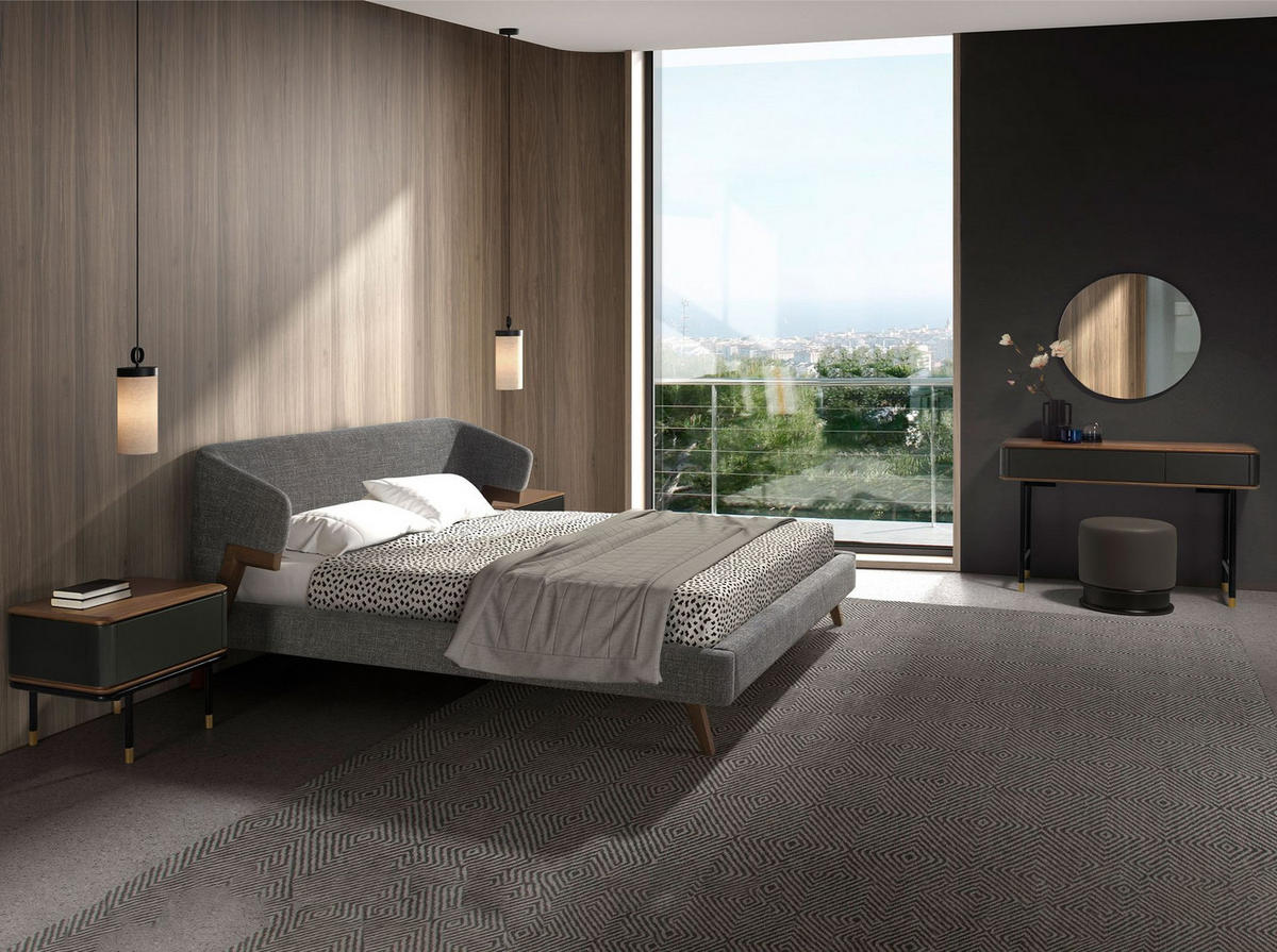 POUF Dunkelgraues Öko-Leder-Pouffe Ø43/42 cm - Dunkelgrau, Leder (43/42/43cm) - ANGEL CERDA