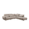 ECKSOFA mit verstellbaren Kopflehnen und Nosagfederung - Sandfarben, Textil (285/339cm) - ed exciting design