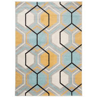 TEPPICH LAZUR Grau 200/290 cm - Currygelb/Hellblau, Kunststoff (200/290cm) - Tapiso