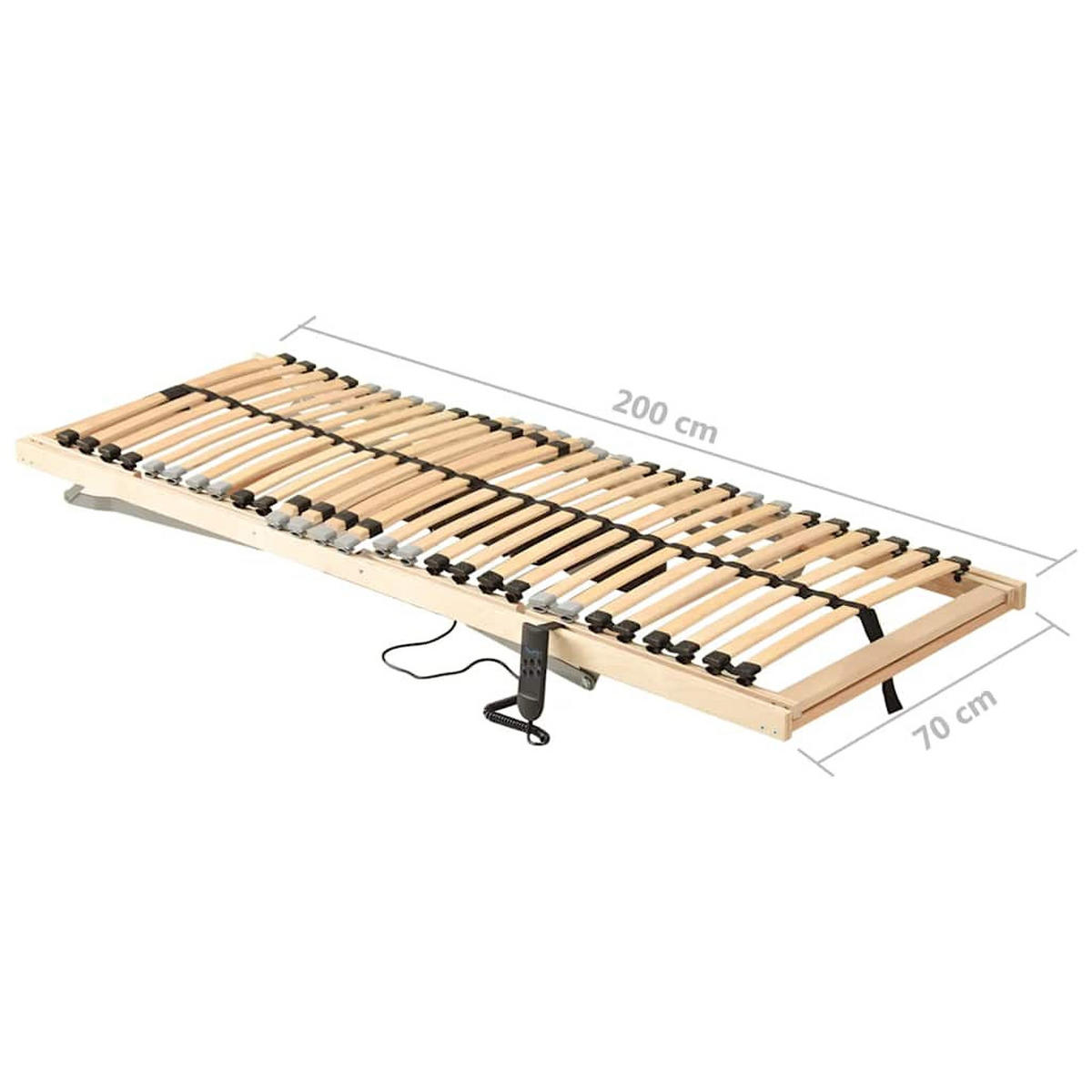 LATTENROST Elektrisch Mit 28 Latten 7 Zonen 70/200 Cm - Braun, Holz (70/200cm) - vidaXL