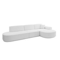 ECKSOFA Ottomane Rechts MARI-L2 - 317x163x81 cm Weiß Bouclé - Schwarz/Weiß, Holzwerkstoff/Kunststoff (317/163cm) - ALTDECOR