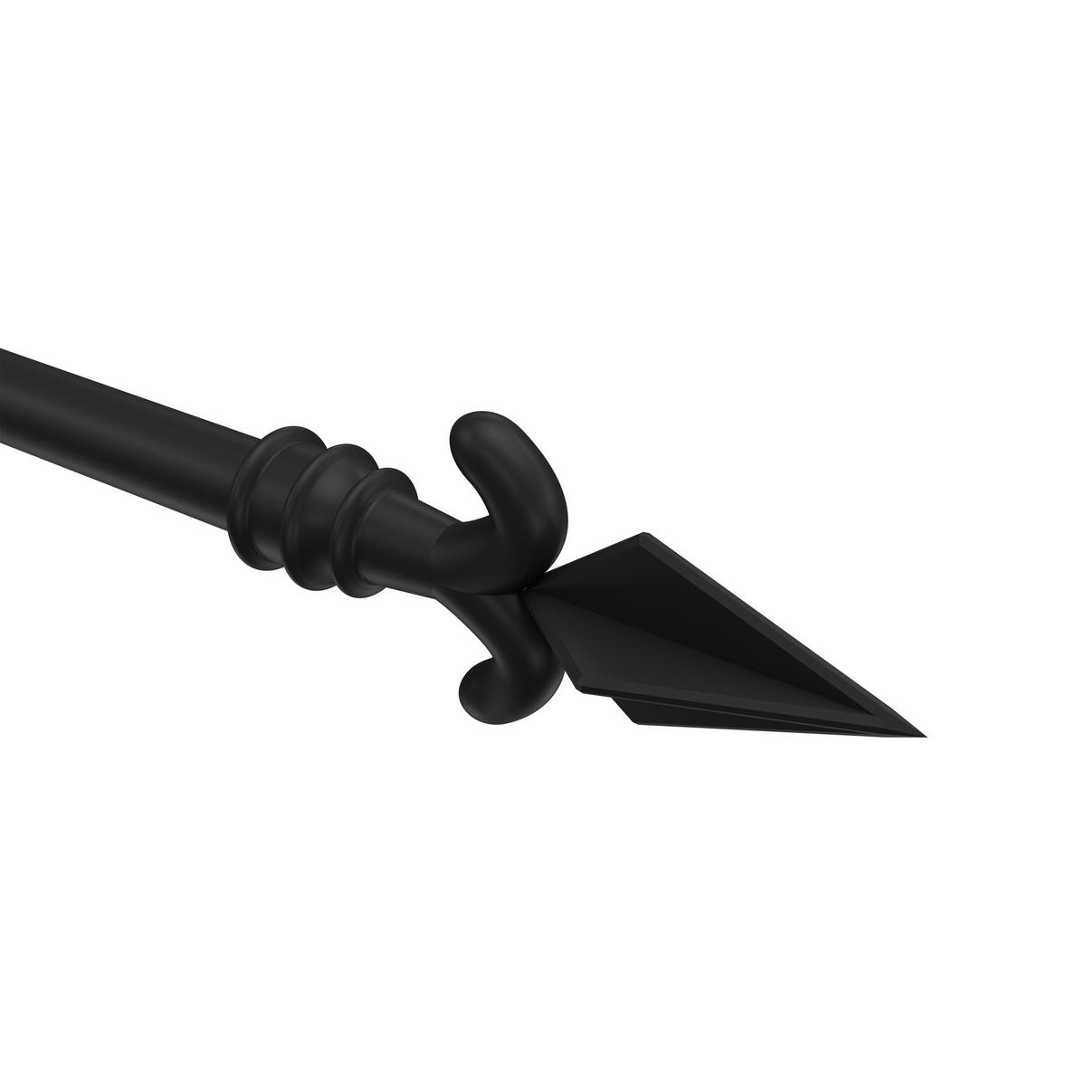ENDSTÜCKE FÜR GARDINENSTANGEN 16 mm Ø, Matteo Schwarz, Packung 2 Stück - Schwarz, Metall (11/5.3/5.3cm) - INTERDECO