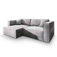 ROHOVÁ SEDAČKA NERIO světle šedá - šedá/světle šedá, dřevo/textil (245/148cm) - MASSENO