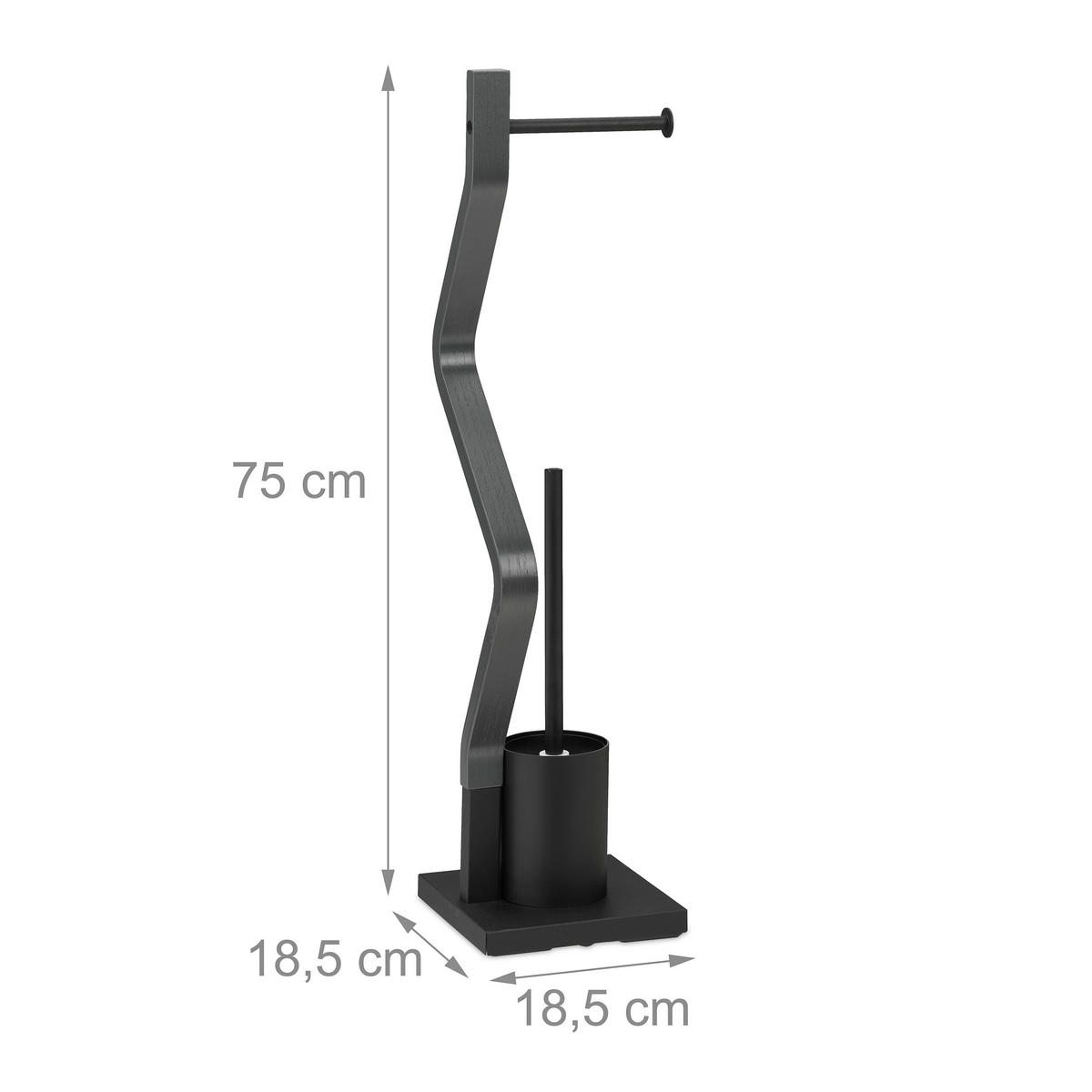 WC-GARNITUR - Multicolor, Holzwerkstoff/Metall (18.5/75/18.5cm) - Relaxdays