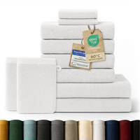 HANDTUCH 8-teilig, 2x Badetuch 70/140 + 4x Handtuch 50/100 + 2x Gästetuch 30/30 + 2x Waschlappen 15/20 cm, Weiß - Weiß, Textil (70/140cm) - Blumtal