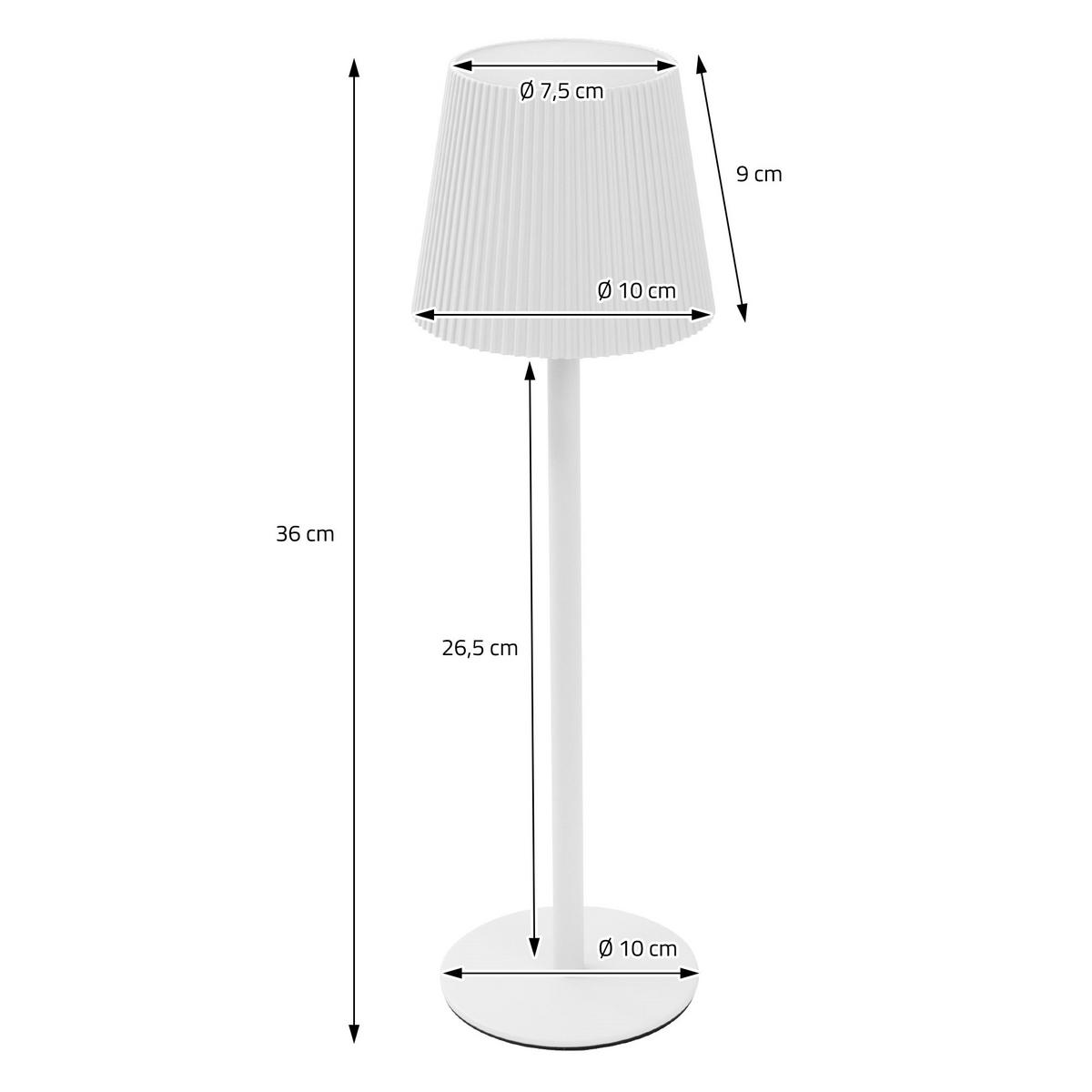 LED TISCHLAMPE kabellos mit Touch Weiß Ø10x36 cm Warmweiß Dimmbar - Weiß, Kunststoff (10/10/36cm) - ML-DESIGN