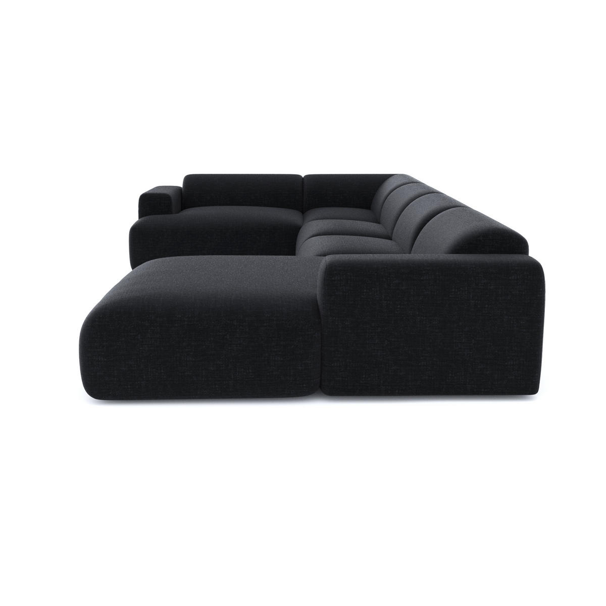 WOHNLANDSCHAFT Texturierter Samt Anthrazit 354cm - Dunkelgrau/Anthrazit, Textil (354/73/164cm) - Sia Home