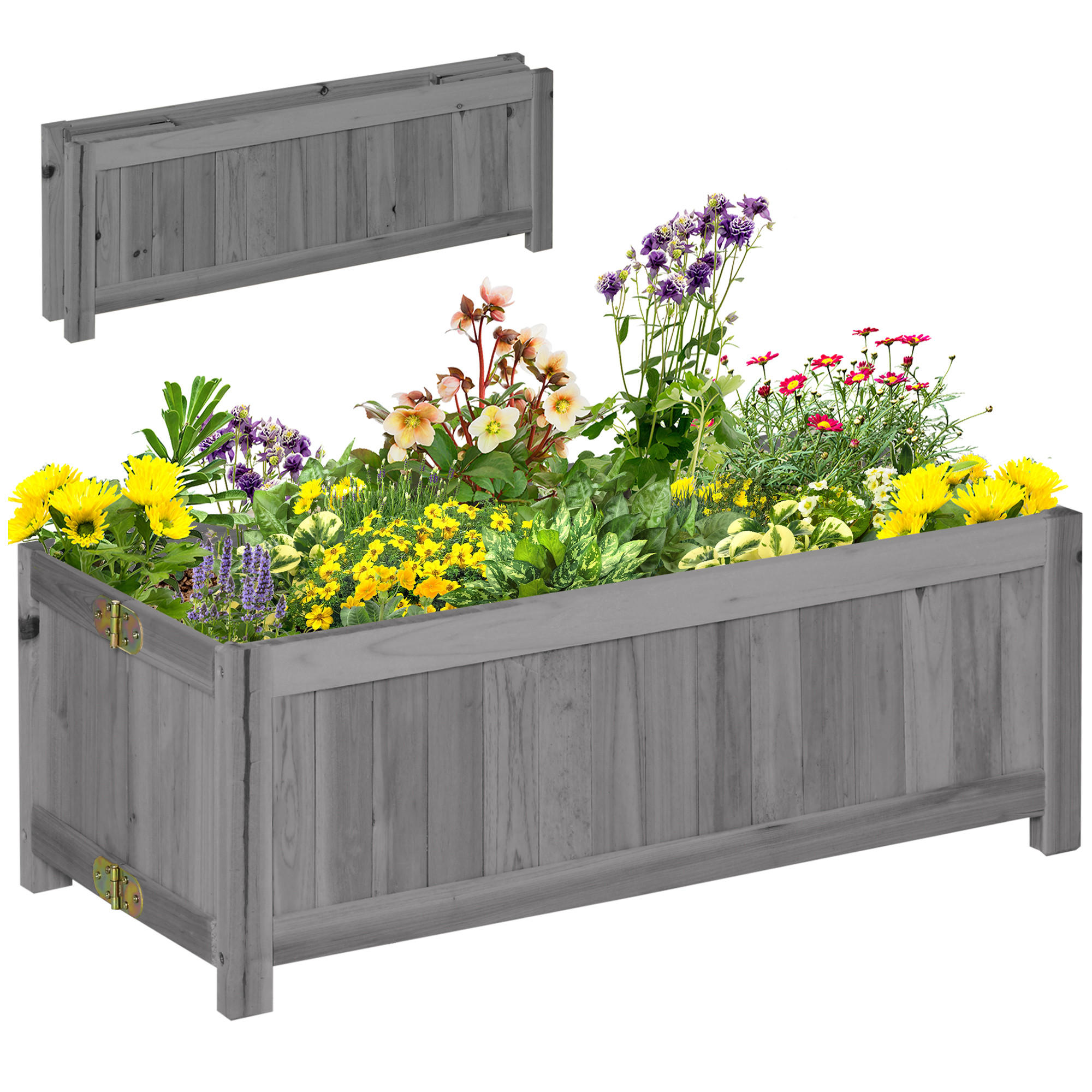 HOCHBEET DE-12285 klappbar, 70/30/25 cm Grau - Grau, Holz (70/25/30cm) - ComfortXL
