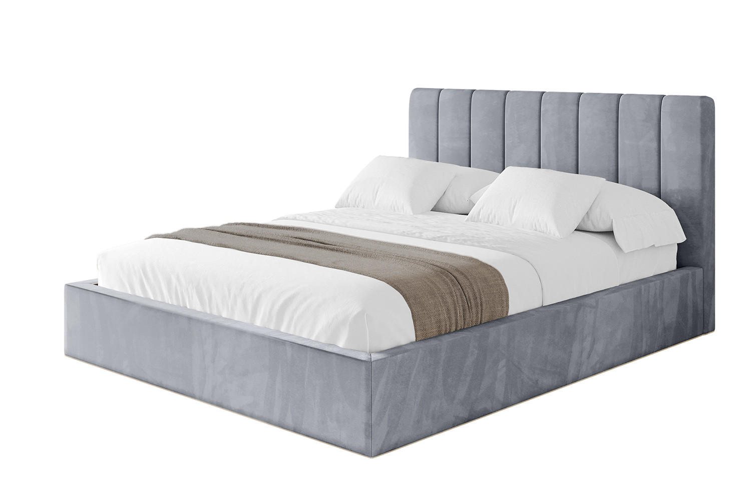 POLSTERBETT mit Bettkasten und Lattenrost, Bett mit Matratze H3/H4 - STERA 180x200 Grau - Grau, Holzwerkstoff/Textil (180/200cm) - ALTDECOR
