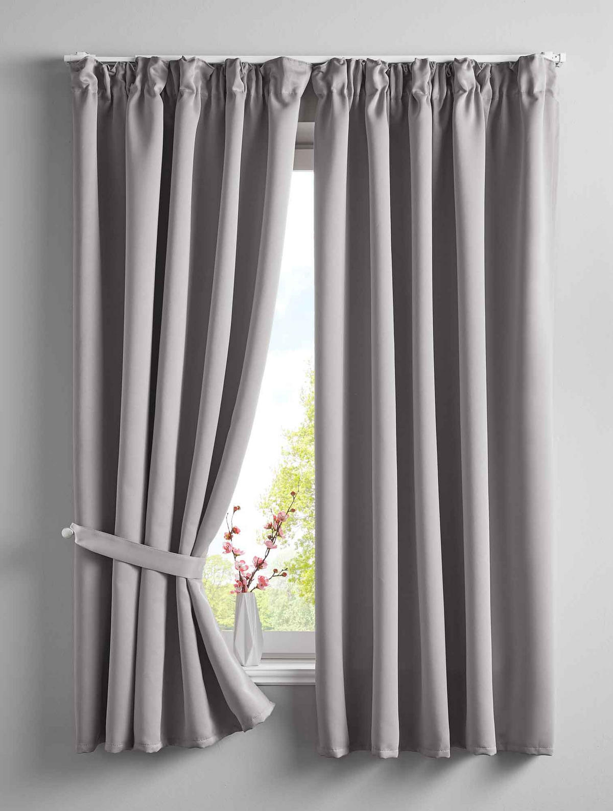 VORHANG 2ER SET NEWYORK HxB 160x140 cm Grau - Grau, Textil (140/160cm) - Gardinenbox