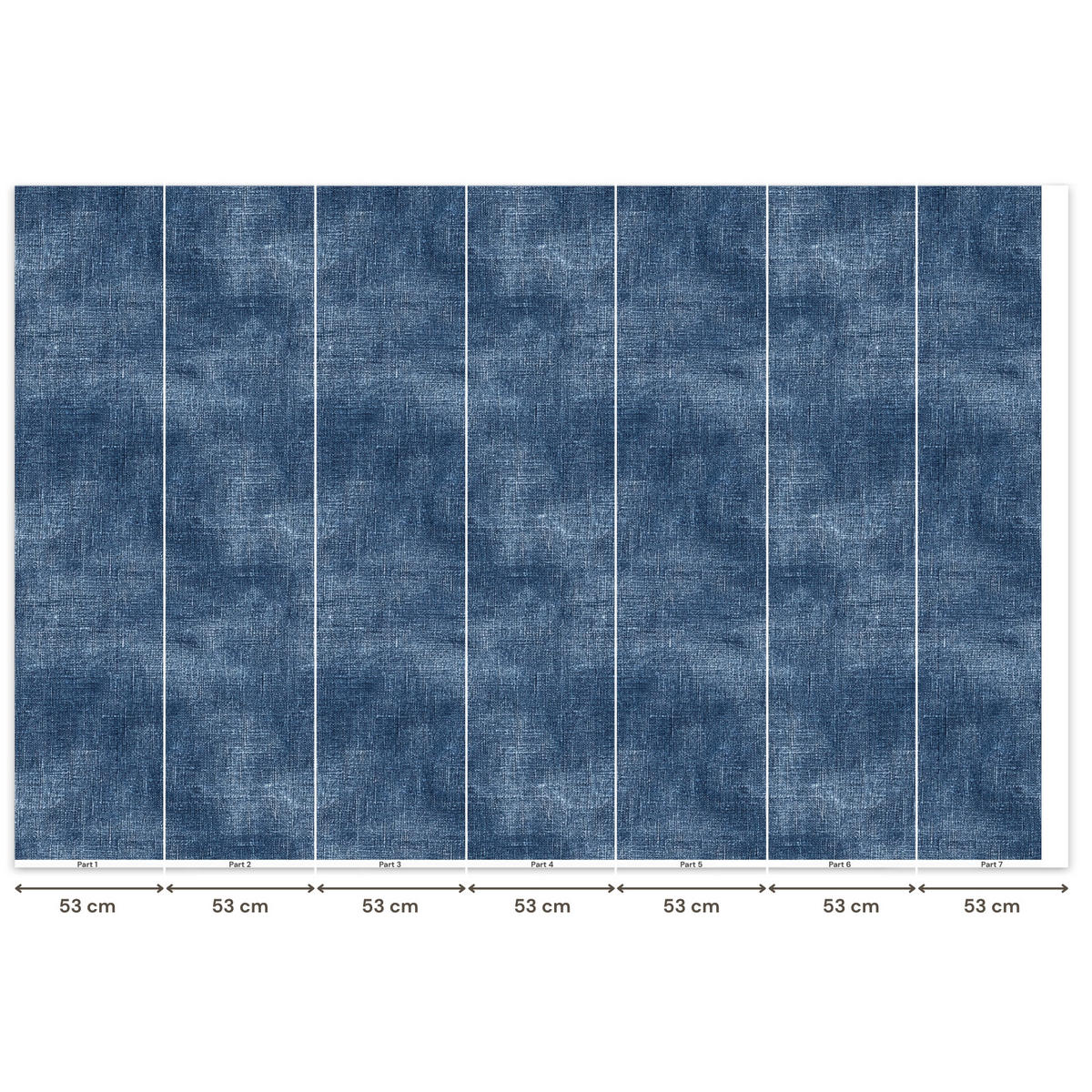 TAPETE - Leinen - Textur - Muster - Denim - Rustikal - 350x240 cm - Blau, Papier (350/240cm) - OnlyWow