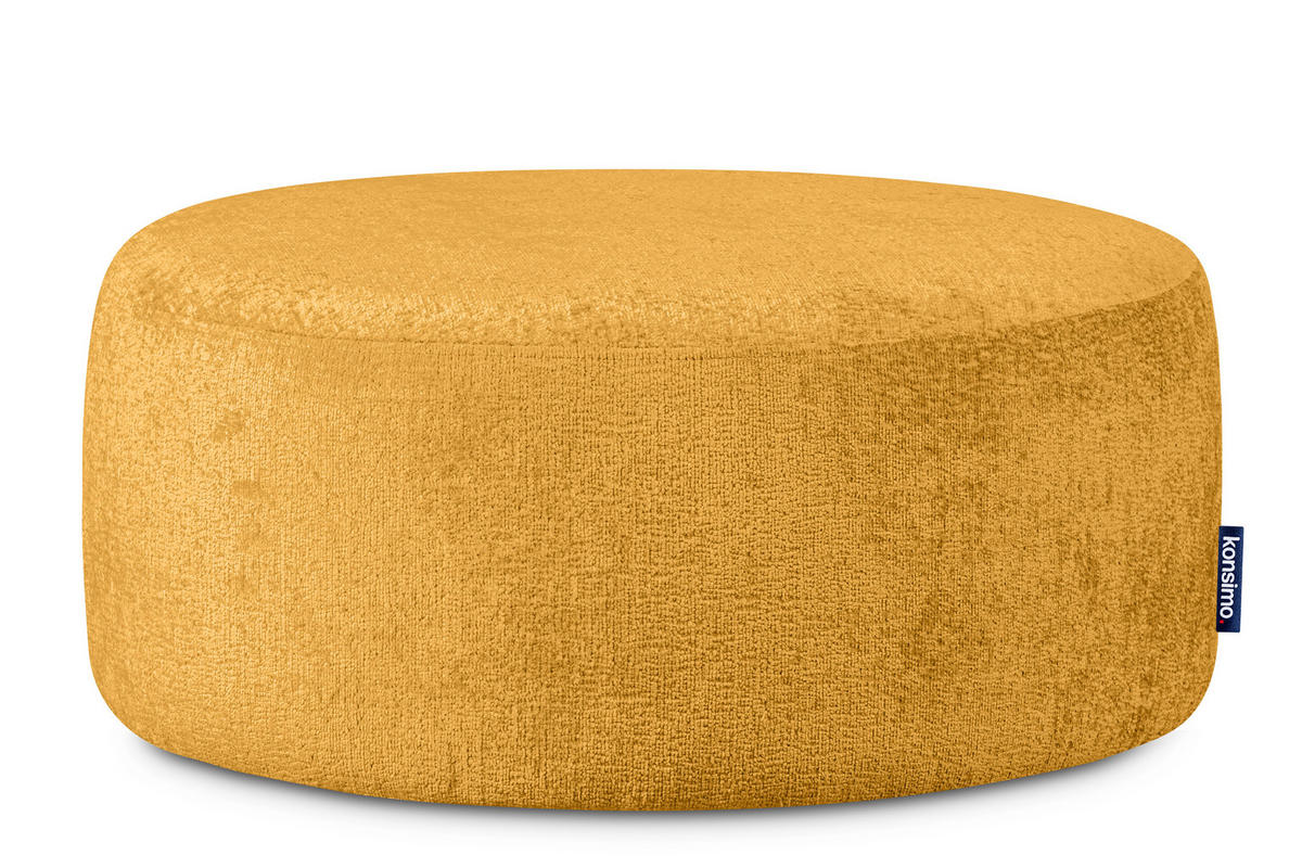 SITZHOCKER RAGGI mit 360° Drehfunktion, Senfgelb - Hellgelb, Textil (80/36/80cm) - KONSIMO®