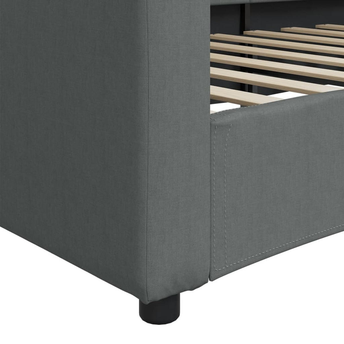 TAGESBETT Dunkelgrau 100/200 Cm Stoff - Grau, Textil (100/200cm) - vidaXL