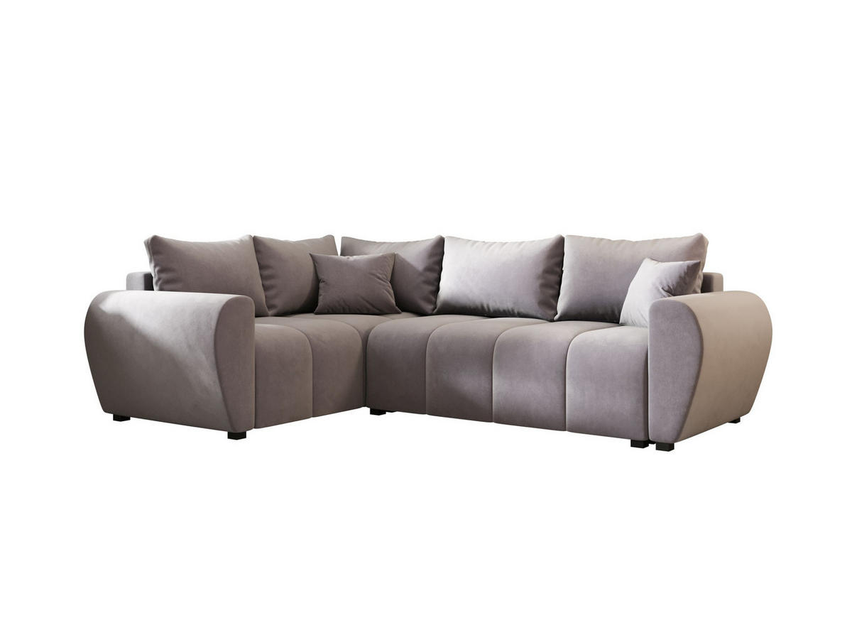 ECKSOFA MOLISA L PLUS Itaka 50 Links mit Schlaffunktion - Grau, Textil (235/175cm) - Bedante