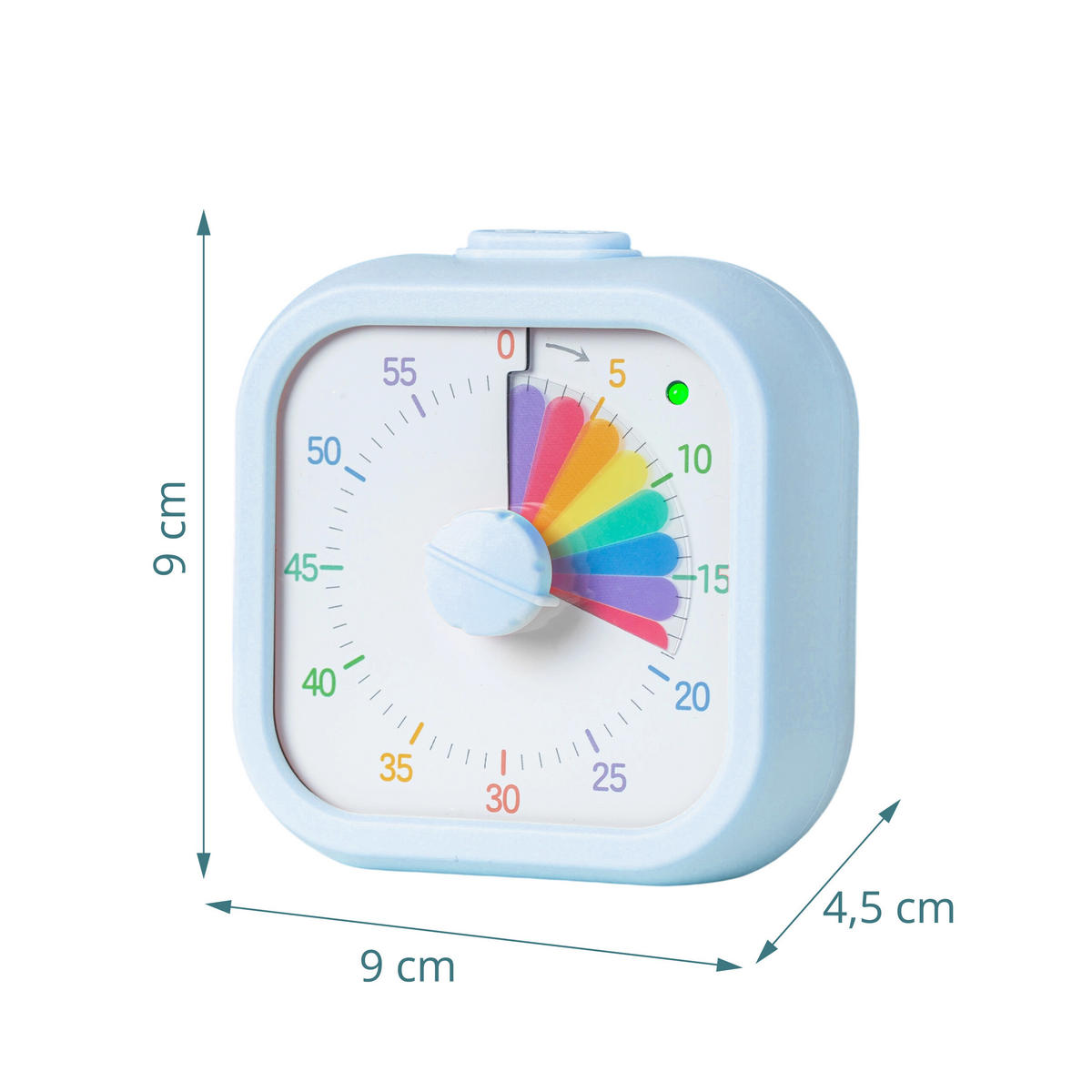TIMER Blå visuell plast 60 minuter fyrkantig - Blå, Plast (9/9/4.5cm) - Relaxdays