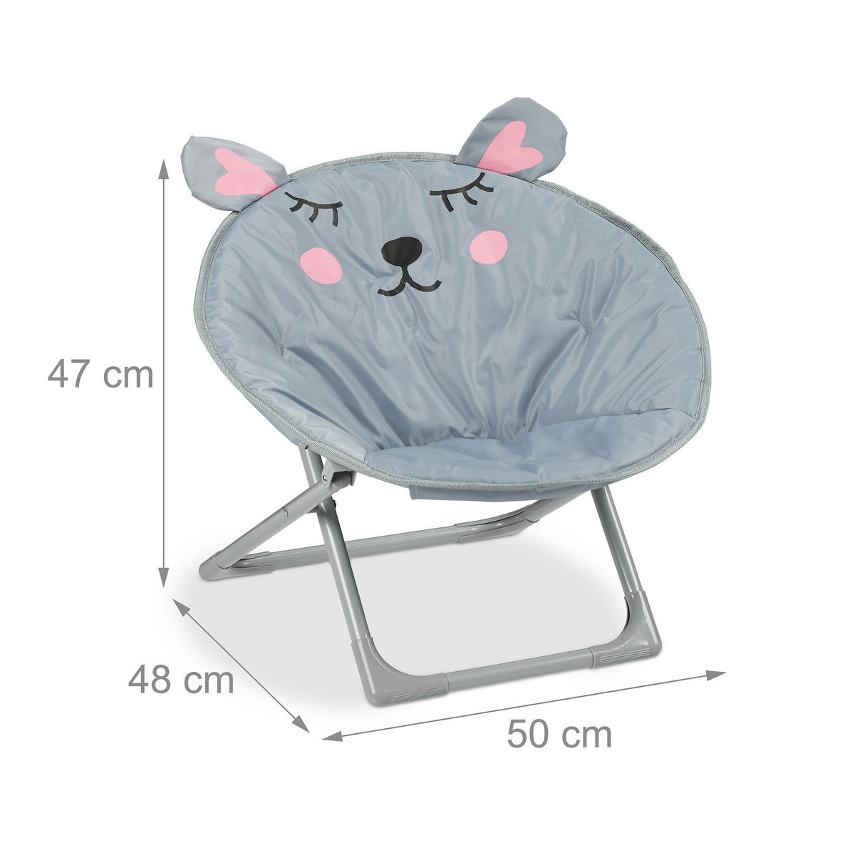 MOONCHAIR - Grau, Kunststoff/Textil (50/47/48cm) - Relaxdays