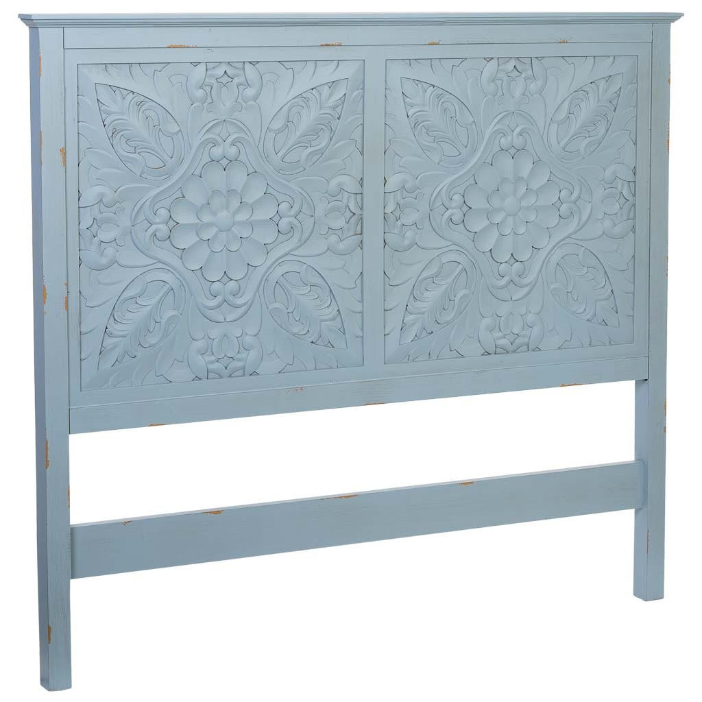 KOPFTEIL aus Holz, blau, 150x7x130cm - Blau, Holz (150/130/7cm) - Wanderlust