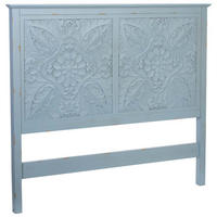 KOPFTEIL aus Holz, blau, 150x7x130cm - Blau, Holz (150/130/7cm) - Wanderlust