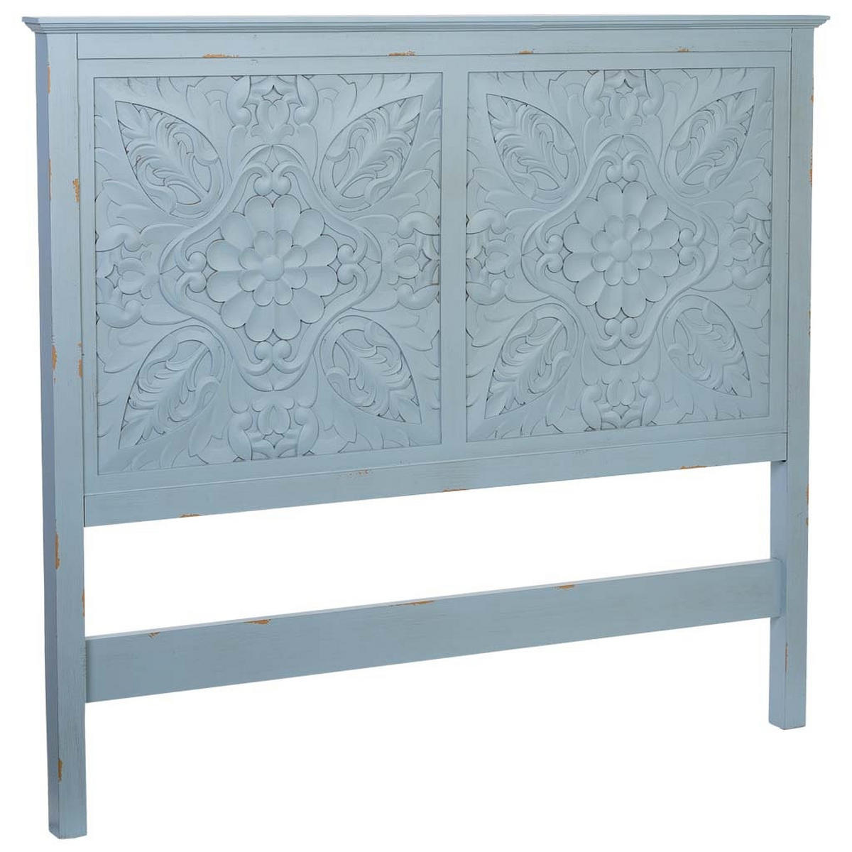 KOPFTEIL aus Holz, blau, 150x7x130cm - Blau, Holz (150/130/7cm) - Wanderlust