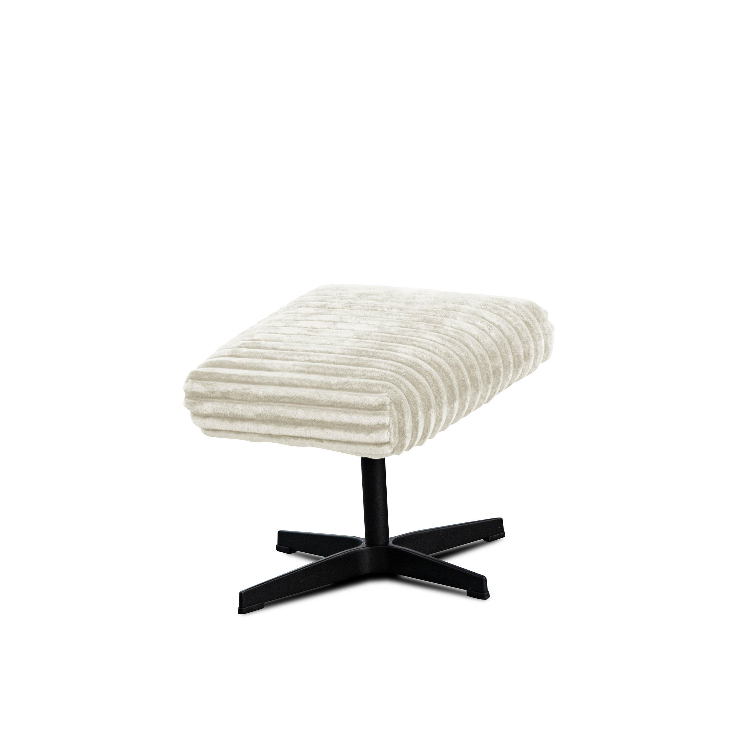 HOCKER MONACO Cordstoff ecru - Ecru/Schwarz, Holz/Textil (50/41/37cm) - Courtois Laville