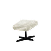 HOCKER MONACO Cordstoff ecru - Ecru/Schwarz, Holz/Textil (50/41/37cm) - Courtois Laville
