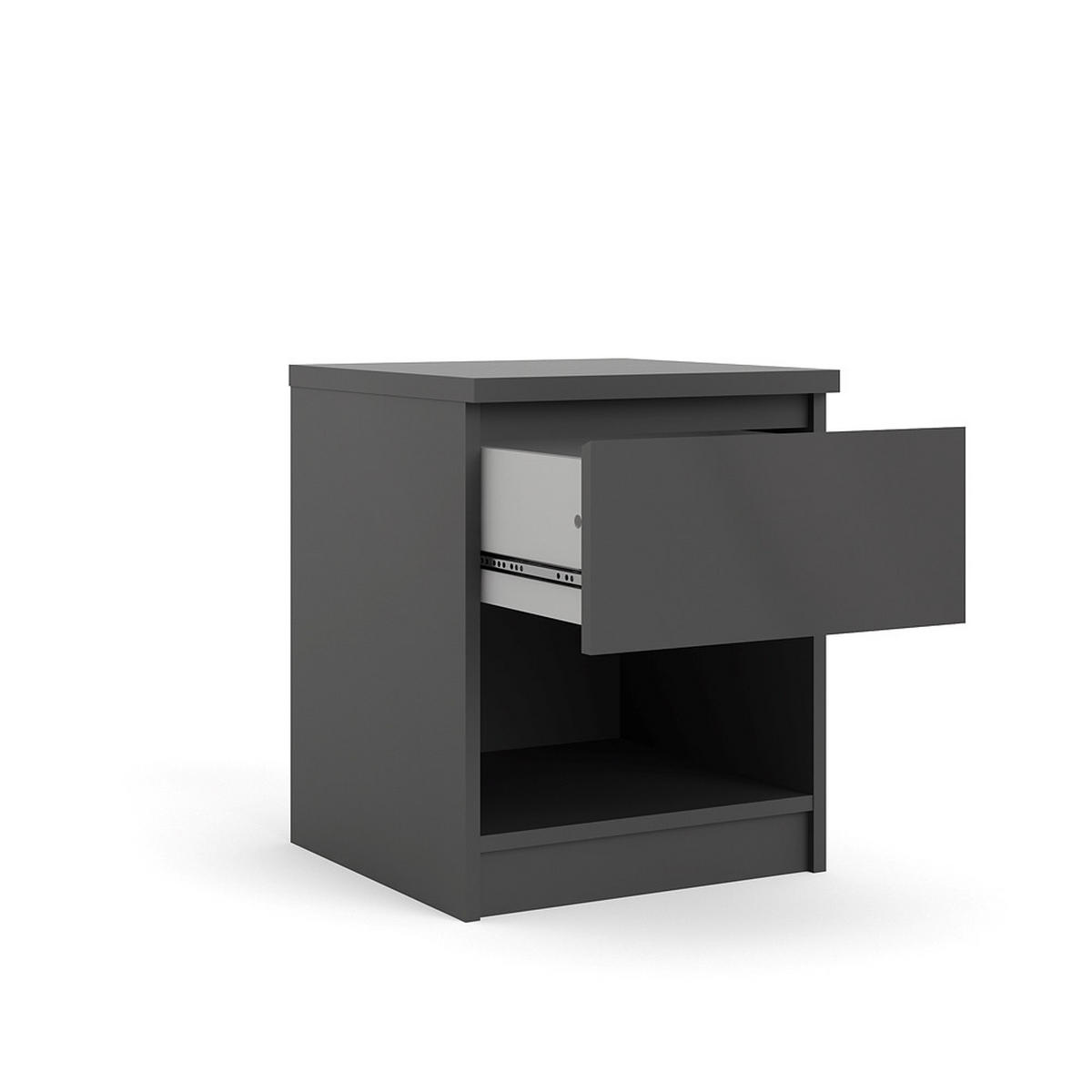 NACHTSCHRANK mattschwarz - Schwarz, Holzwerkstoff (40/50/40cm) - ebuy24