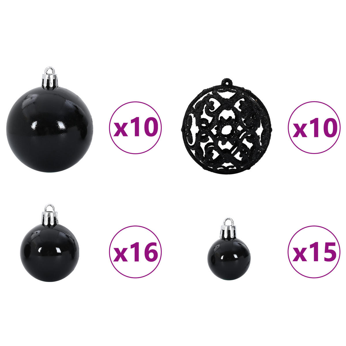 WEIHNACHTSBAUM Künstlicher Klappbarer 90/90/180 cm Grün PVC - Schwarz/Weiß, Kunststoff (180cm) - vidaXL